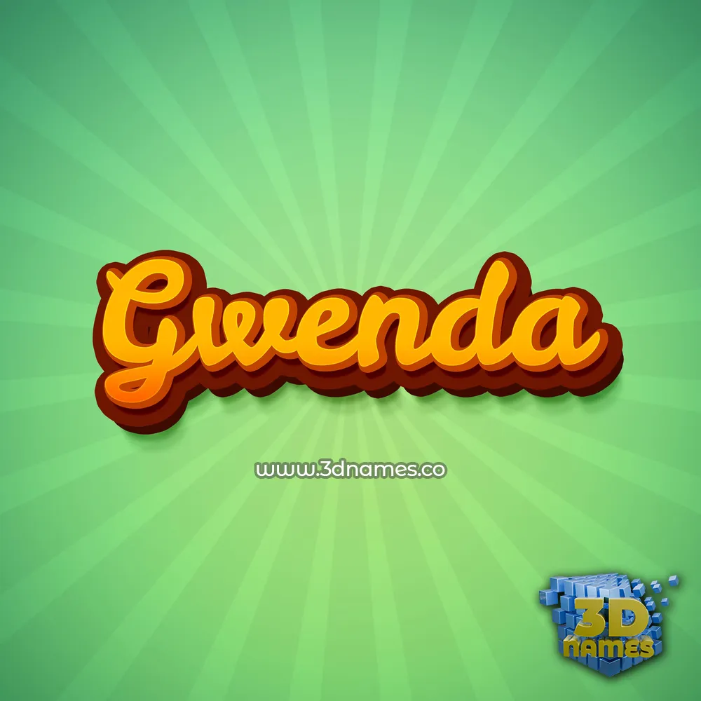 gwenda in Green Rays style - 3D name wallpaper