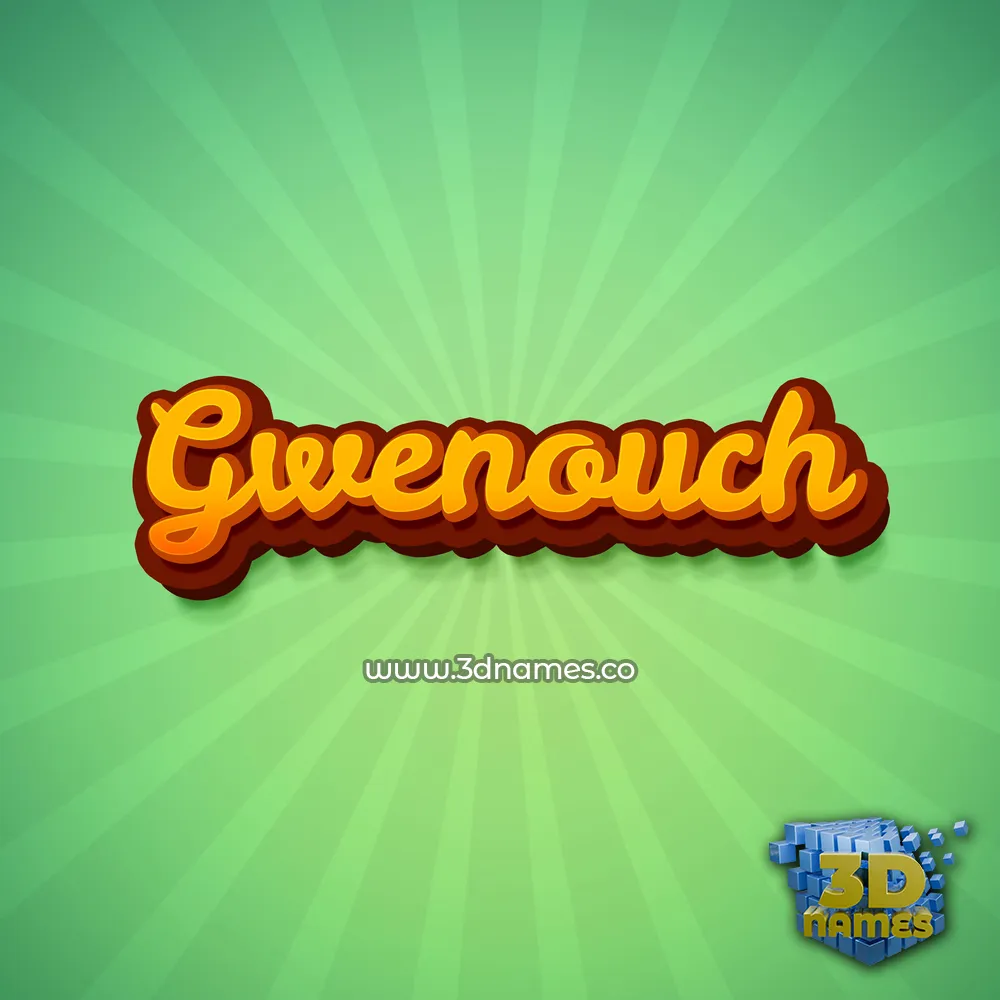 gwenouch in Green Rays style - 3D name wallpaper