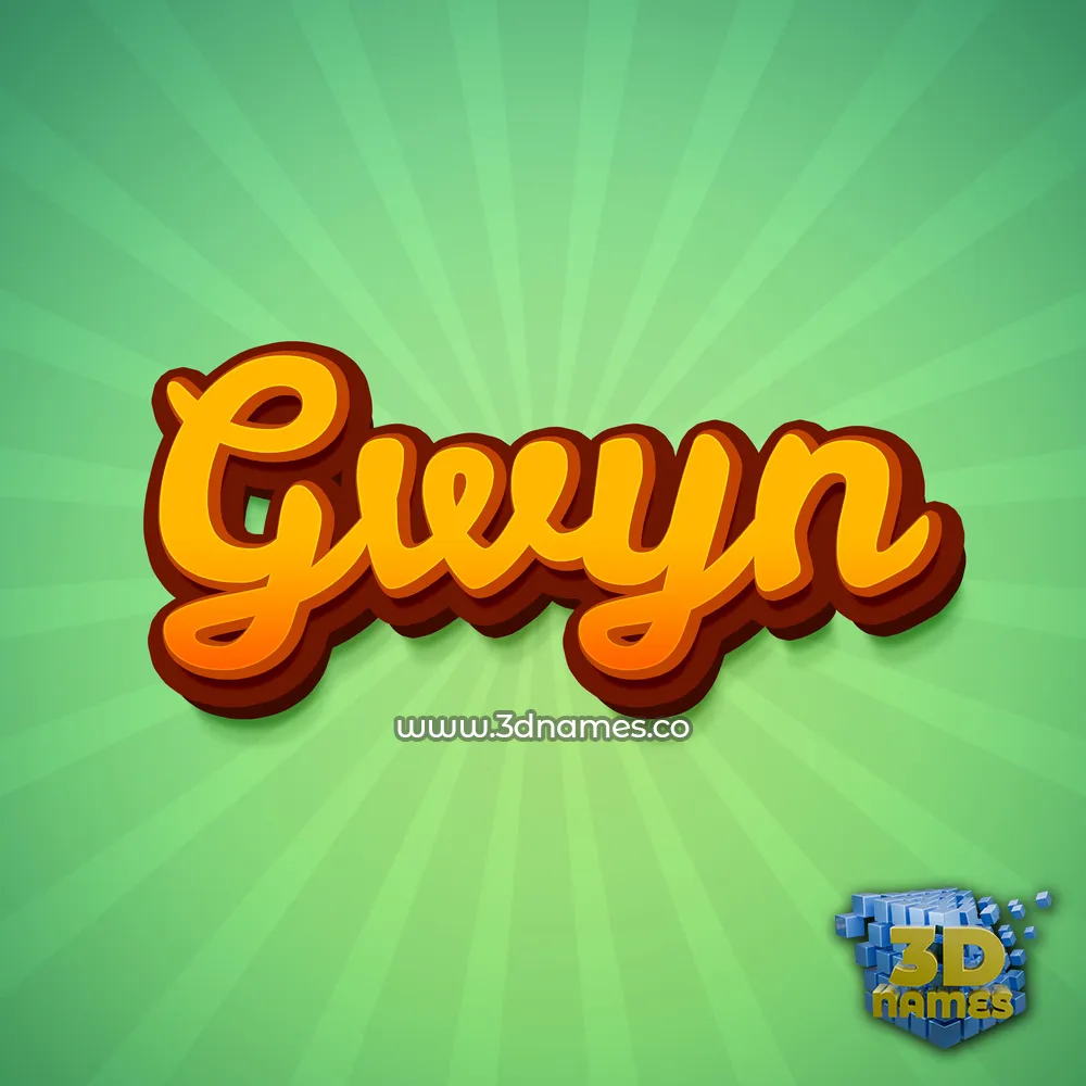 gwyn in Green Rays style - 3D name wallpaper
