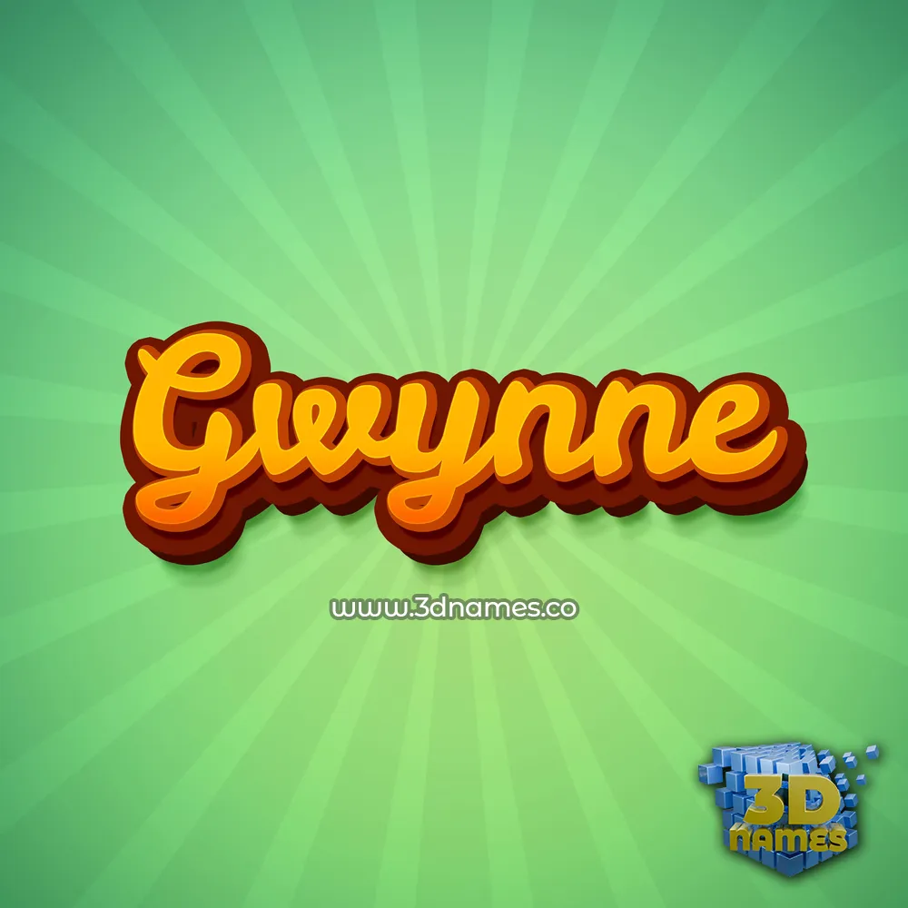 gwynne in Green Rays style - 3D name wallpaper