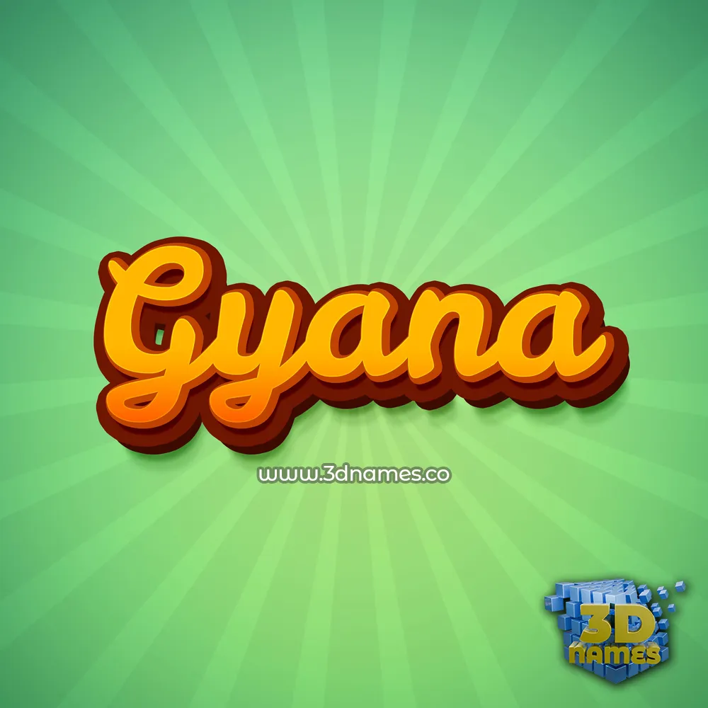 gyana in Green Rays style - 3D name wallpaper