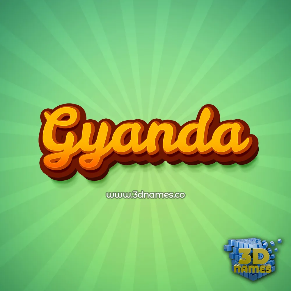 gyanda in Green Rays style - 3D name wallpaper