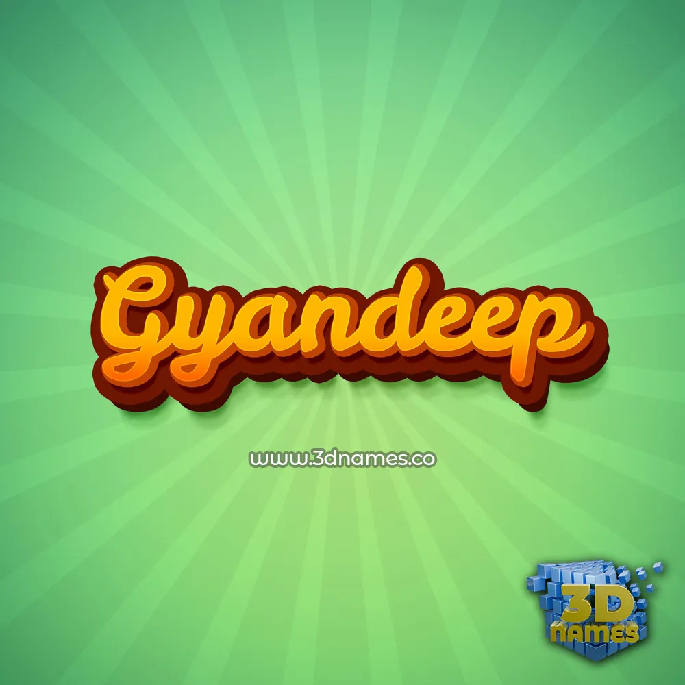 gyandeep in Green Rays style - 3D name wallpaper