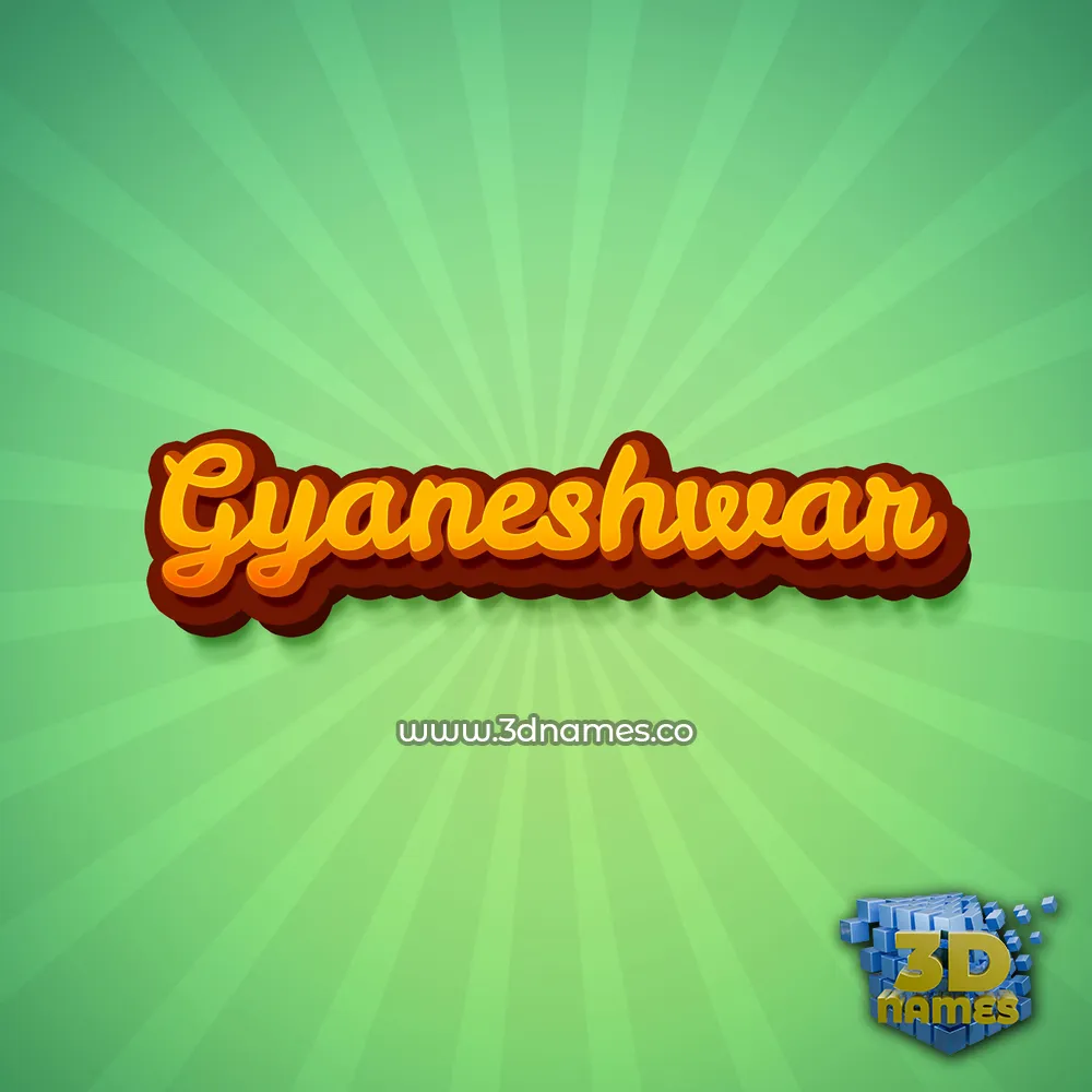 gyaneshwar in Green Rays style - 3D name wallpaper