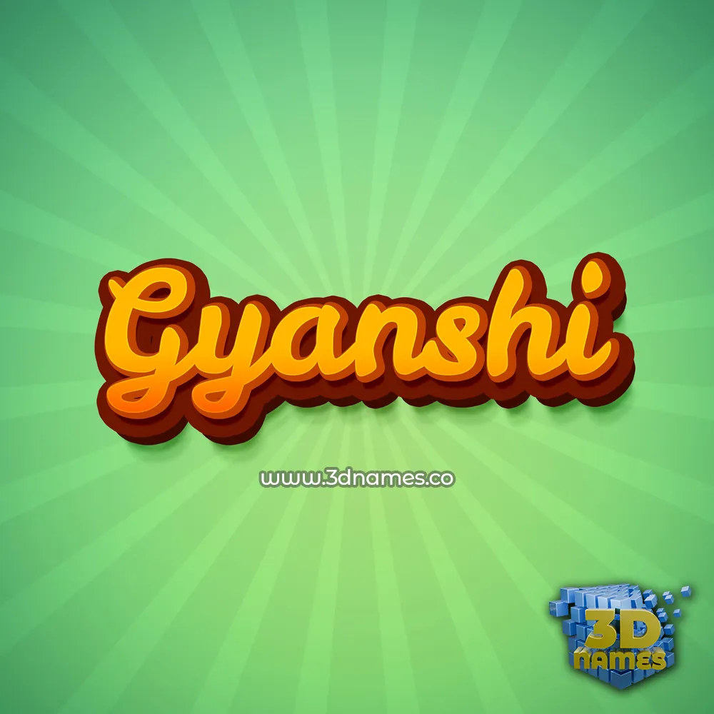 gyanshi in Green Rays style - 3D name wallpaper