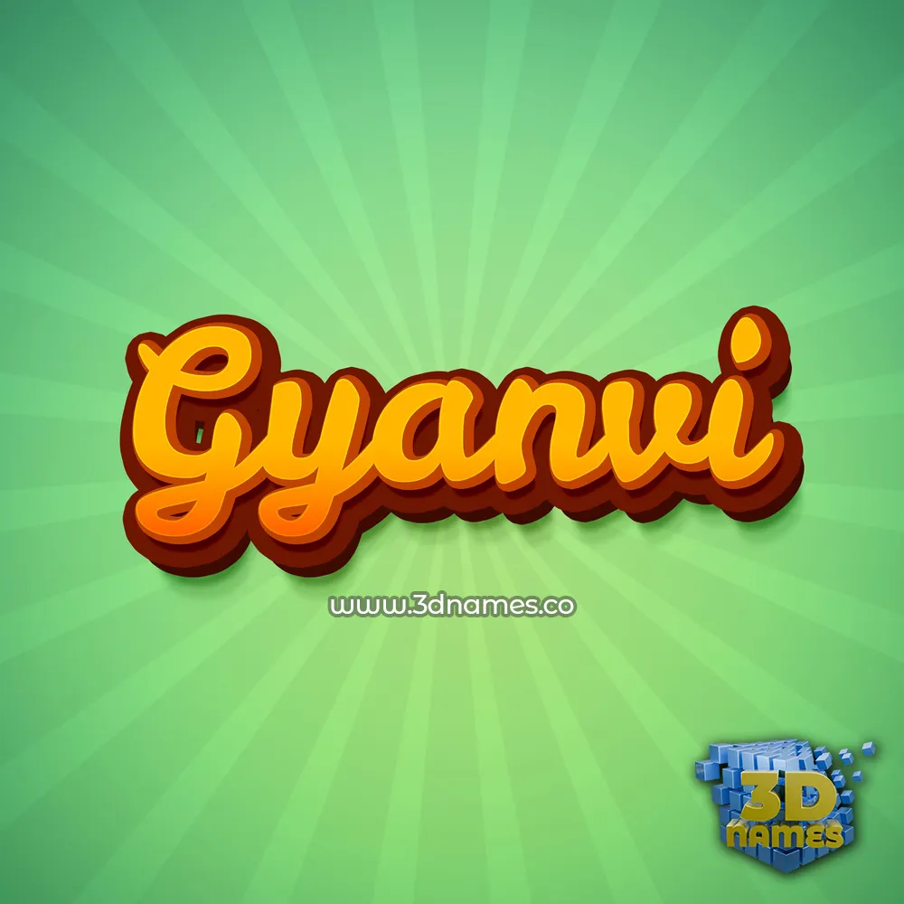 gyanvi in Green Rays style - 3D name wallpaper