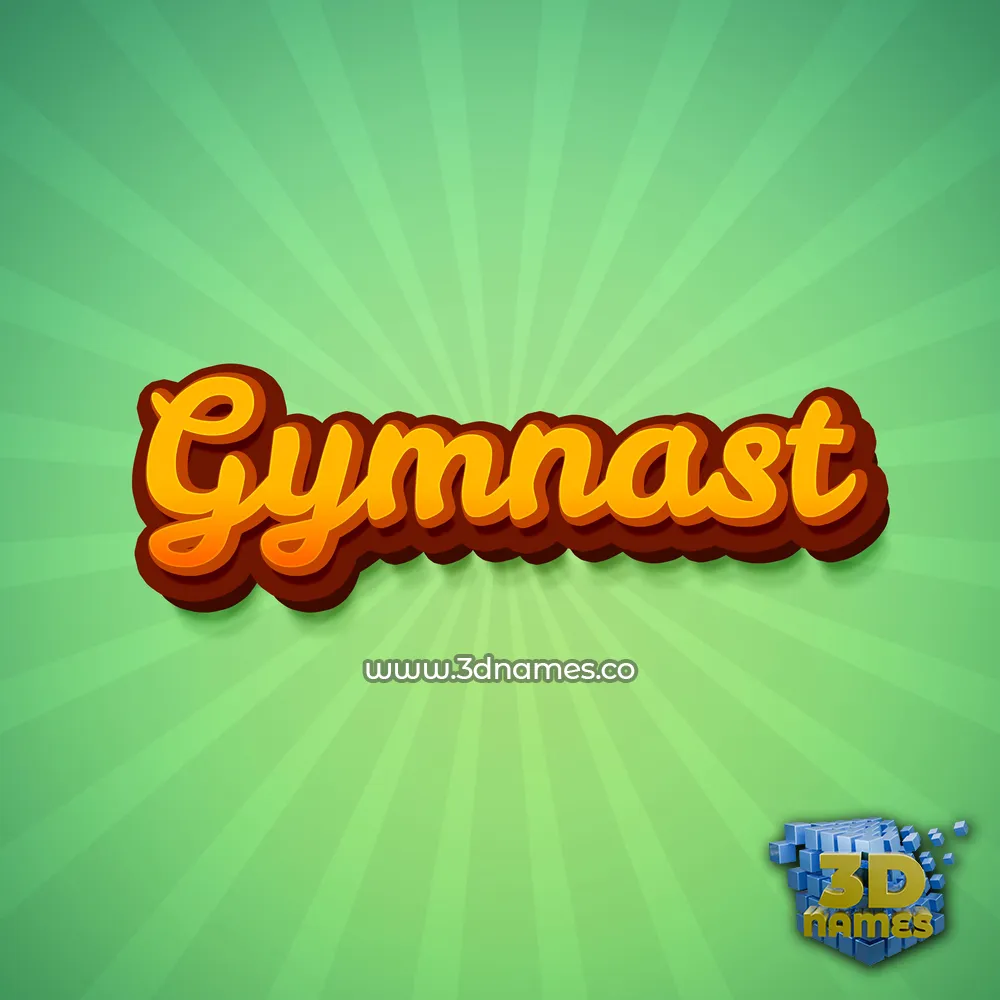 gymnast in Green Rays style - 3D name wallpaper