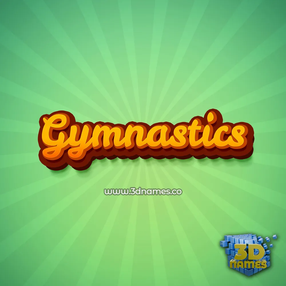 gymnastics in Green Rays style - 3D name wallpaper