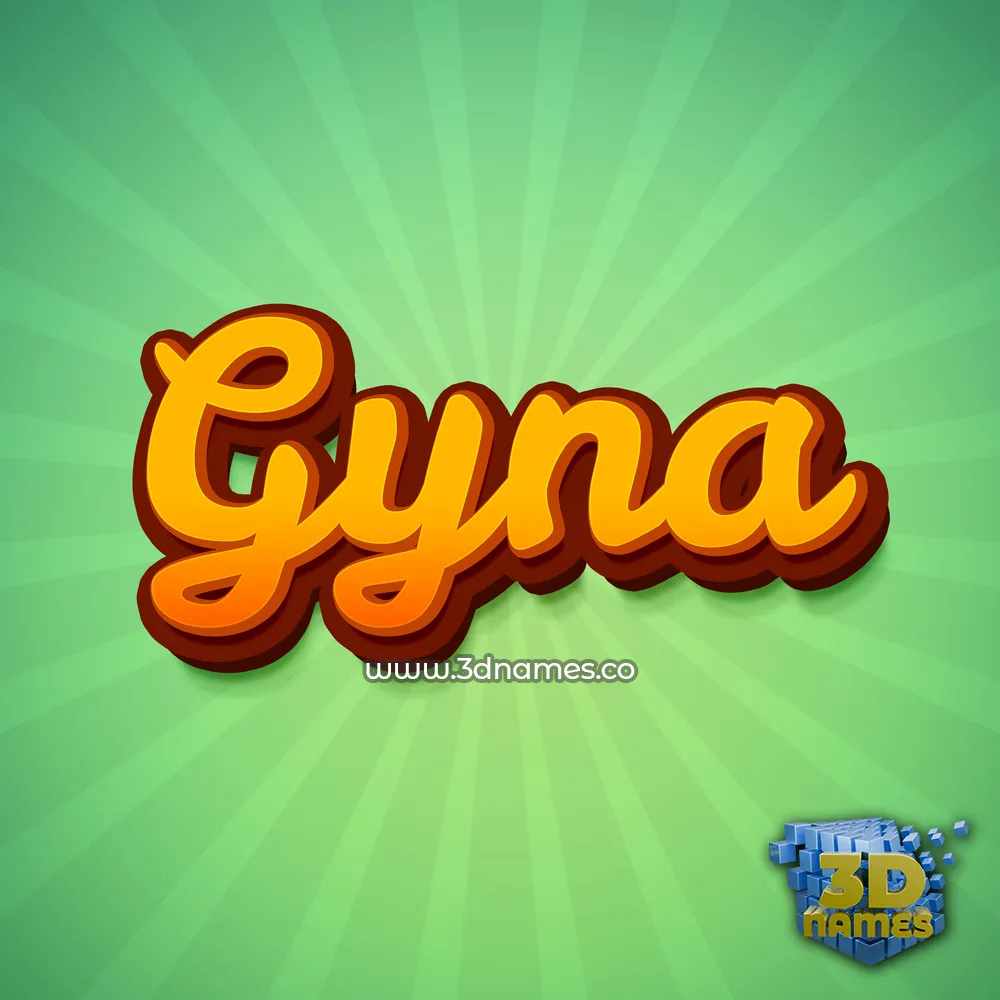 gyna in Green Rays style - 3D name wallpaper