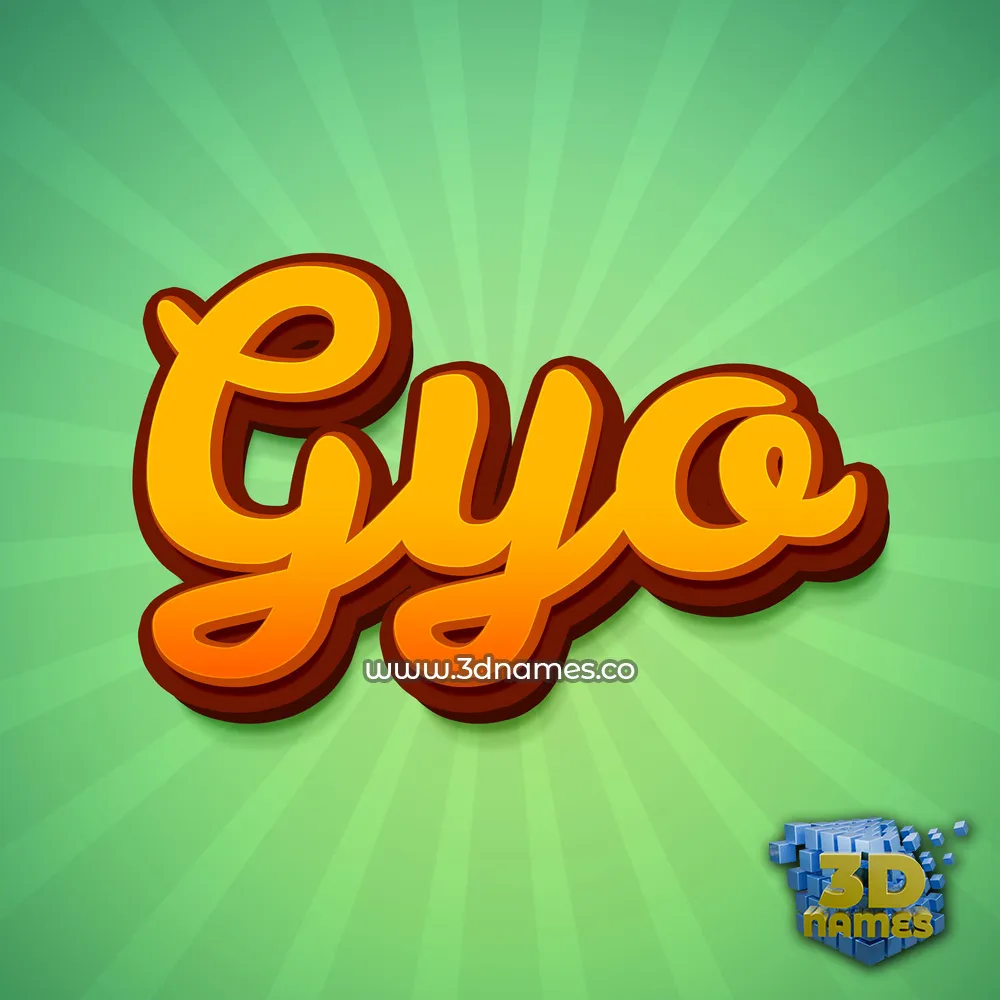 gyo in Green Rays style - 3D name wallpaper