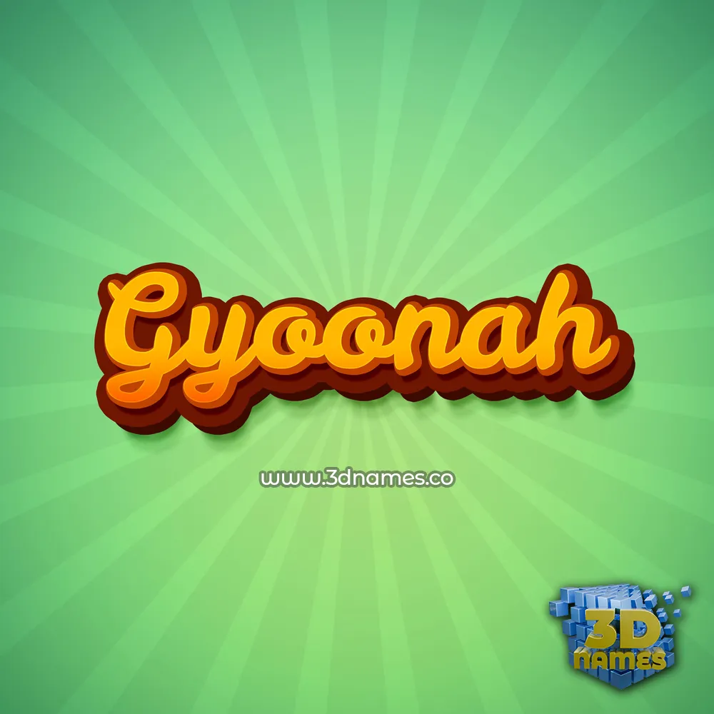 gyoonah in Green Rays style - 3D name wallpaper