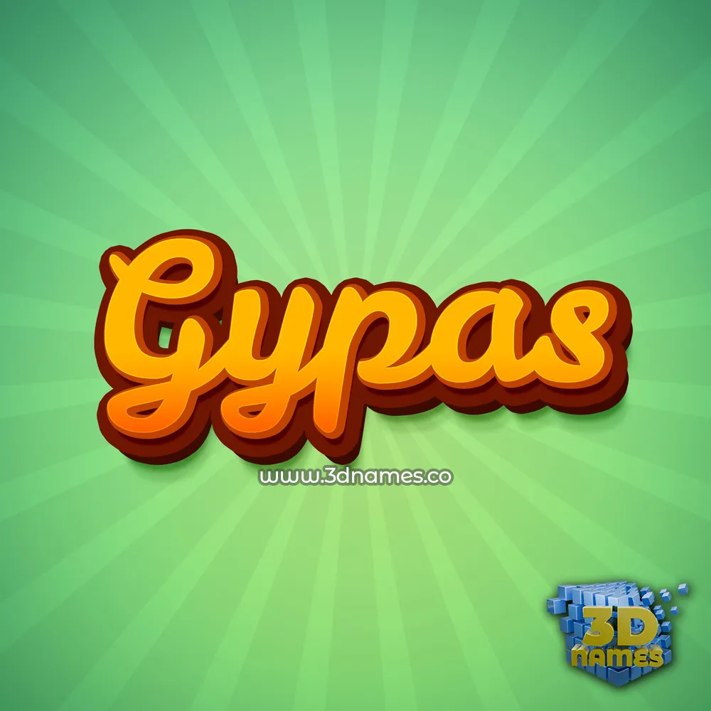 gypas in Green Rays style - 3D name wallpaper