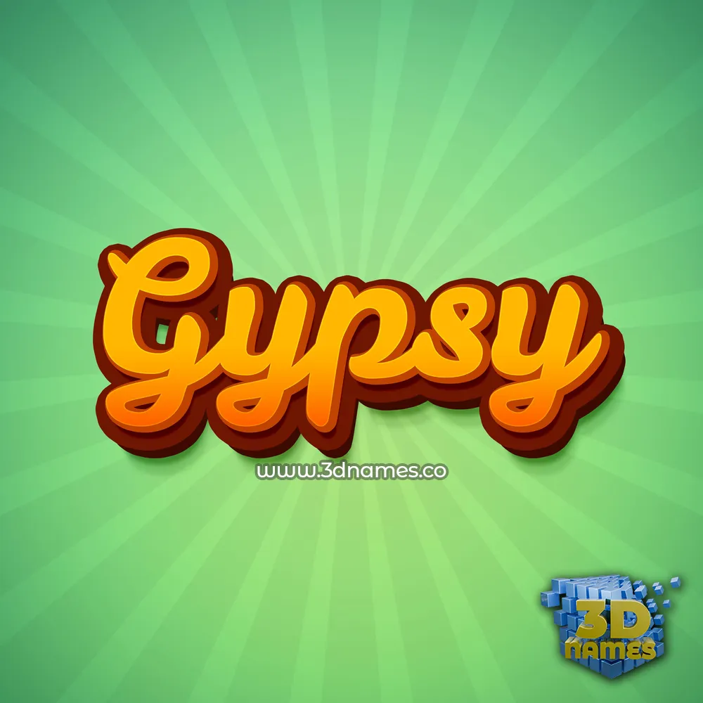 gypsy in Green Rays style - 3D name wallpaper