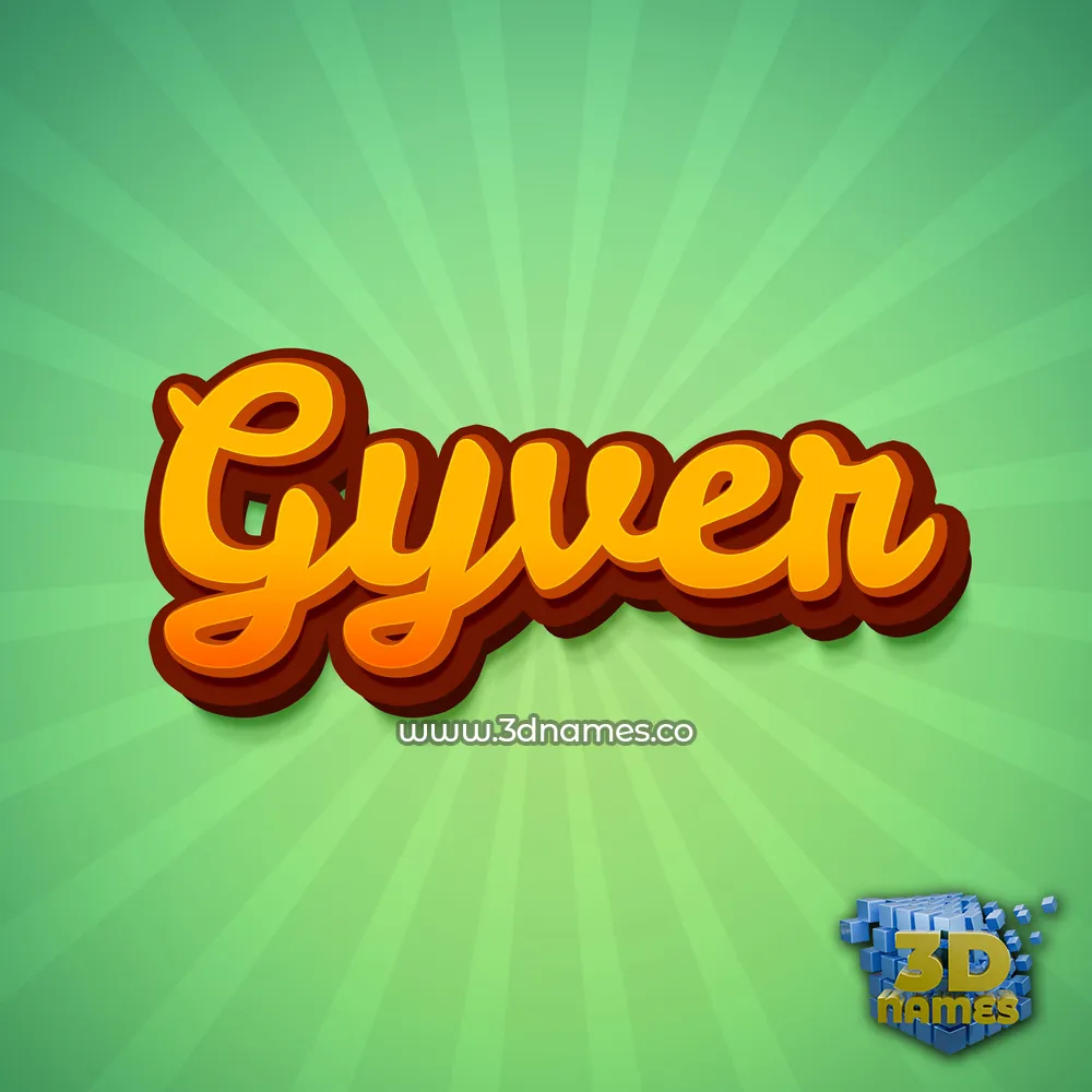 gyver in Green Rays style - 3D name wallpaper