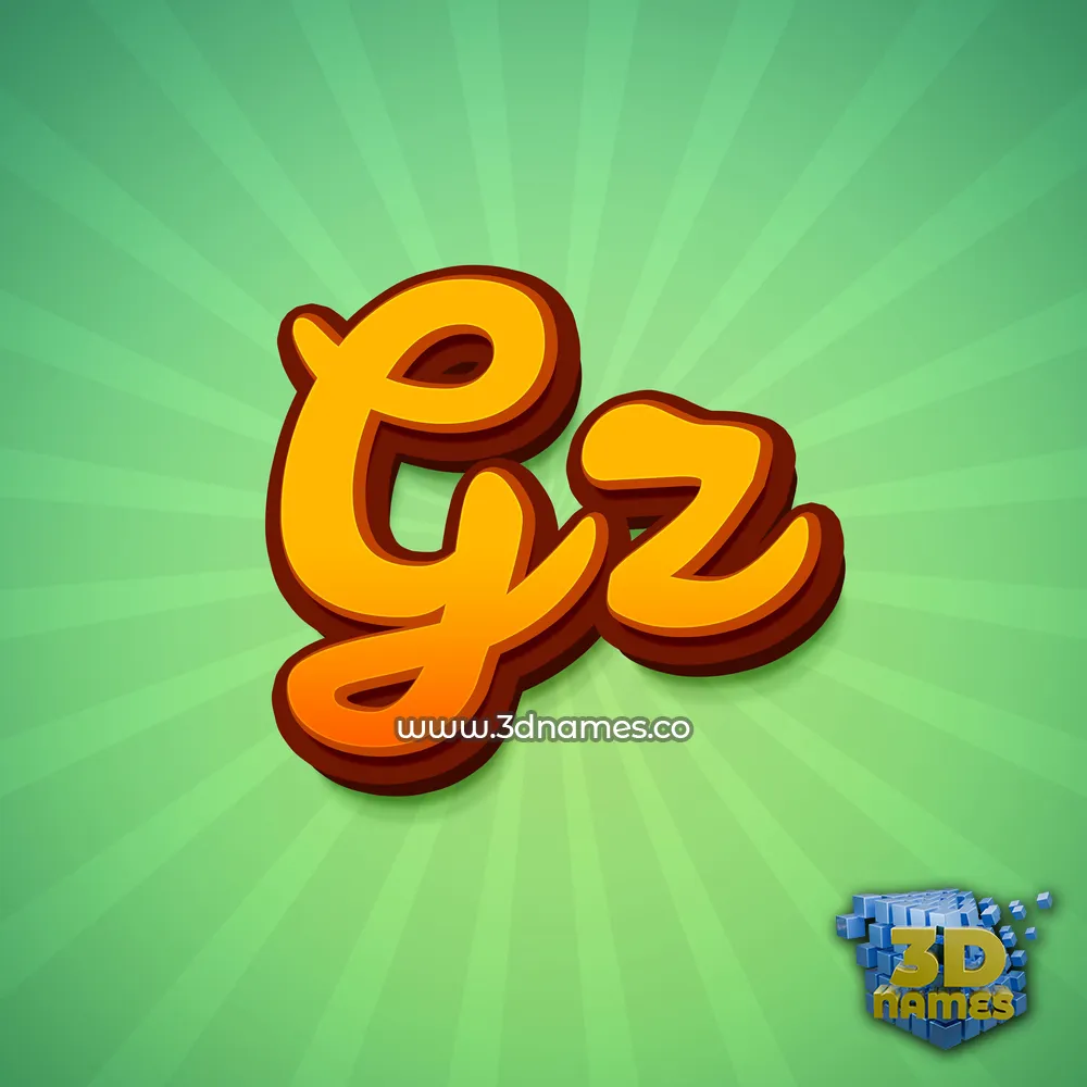 gz in Green Rays style - 3D name wallpaper