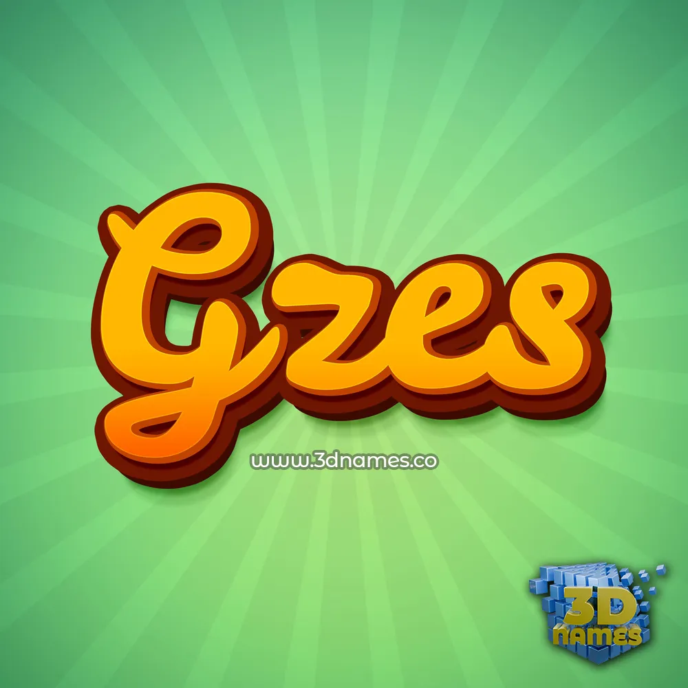 gzes in Green Rays style - 3D name wallpaper