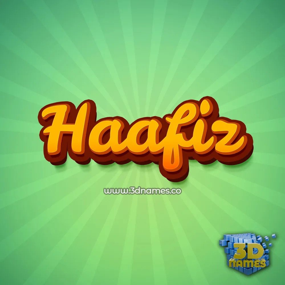 haafiz in Green Rays style - 3D name wallpaper