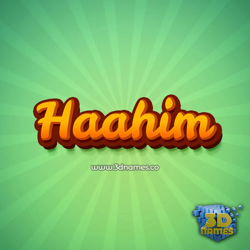 haahim in Green Rays style - 3D name wallpaper