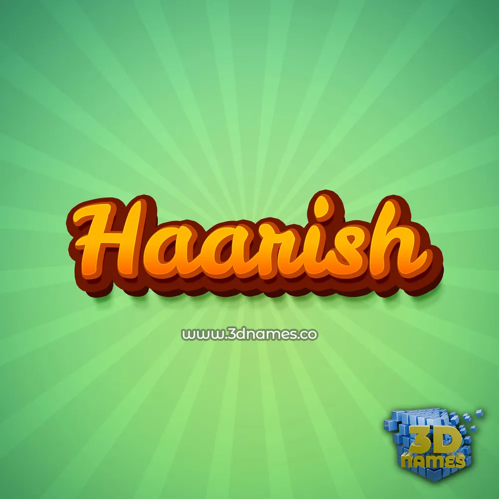 haarish in Green Rays style - 3D name wallpaper
