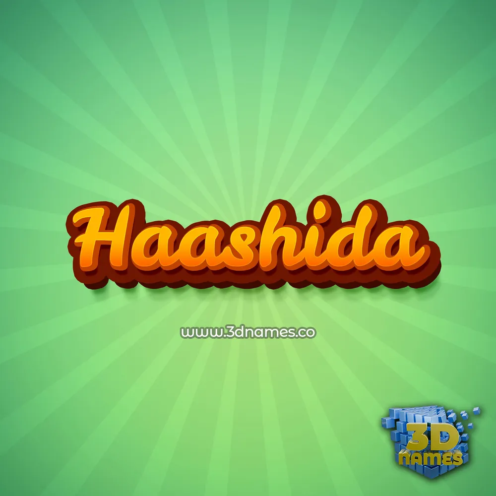 haashida in Green Rays style - 3D name wallpaper
