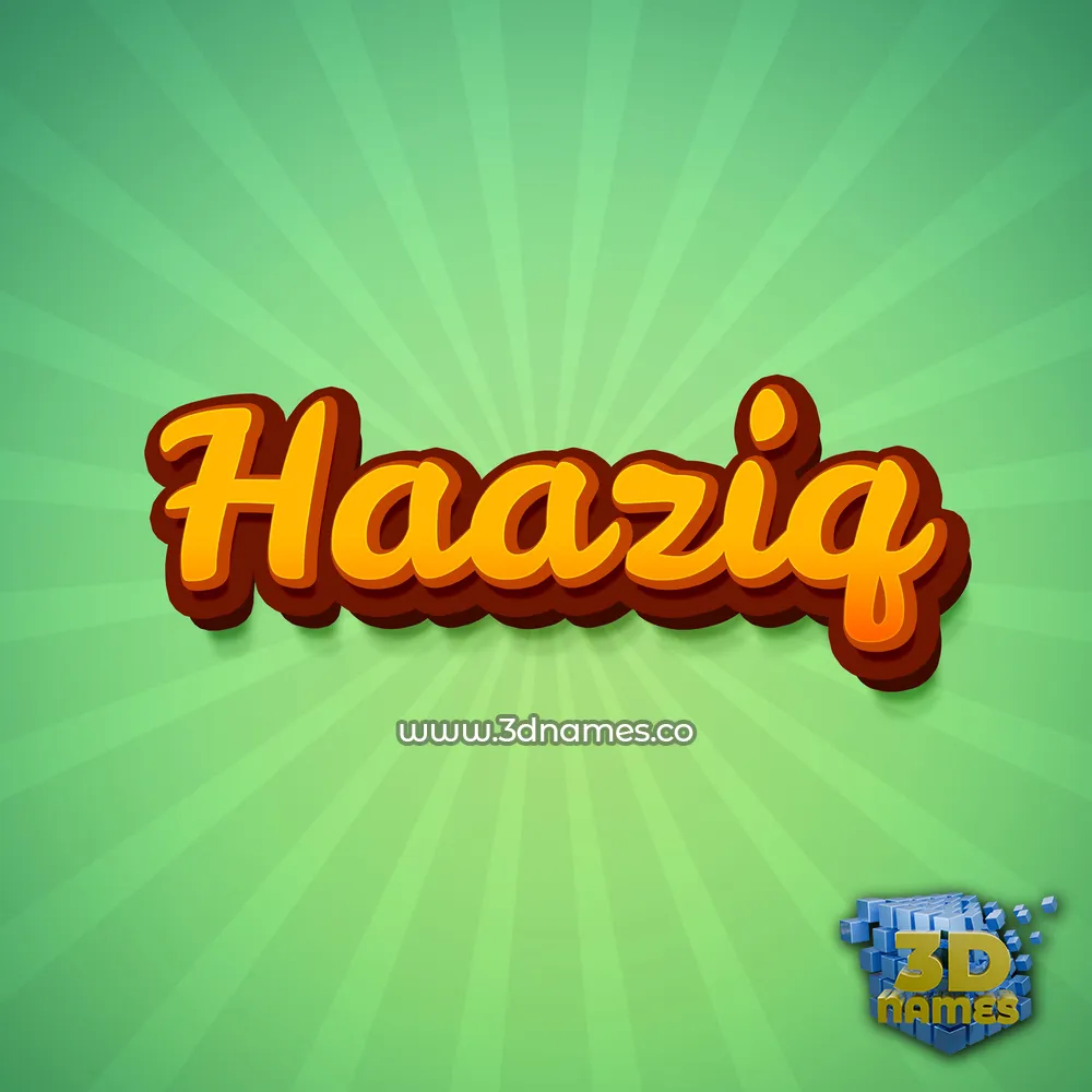 haaziq in Green Rays style - 3D name wallpaper