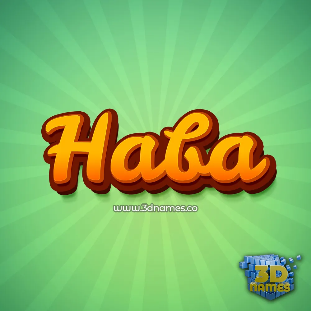 haba in Green Rays style - 3D name wallpaper
