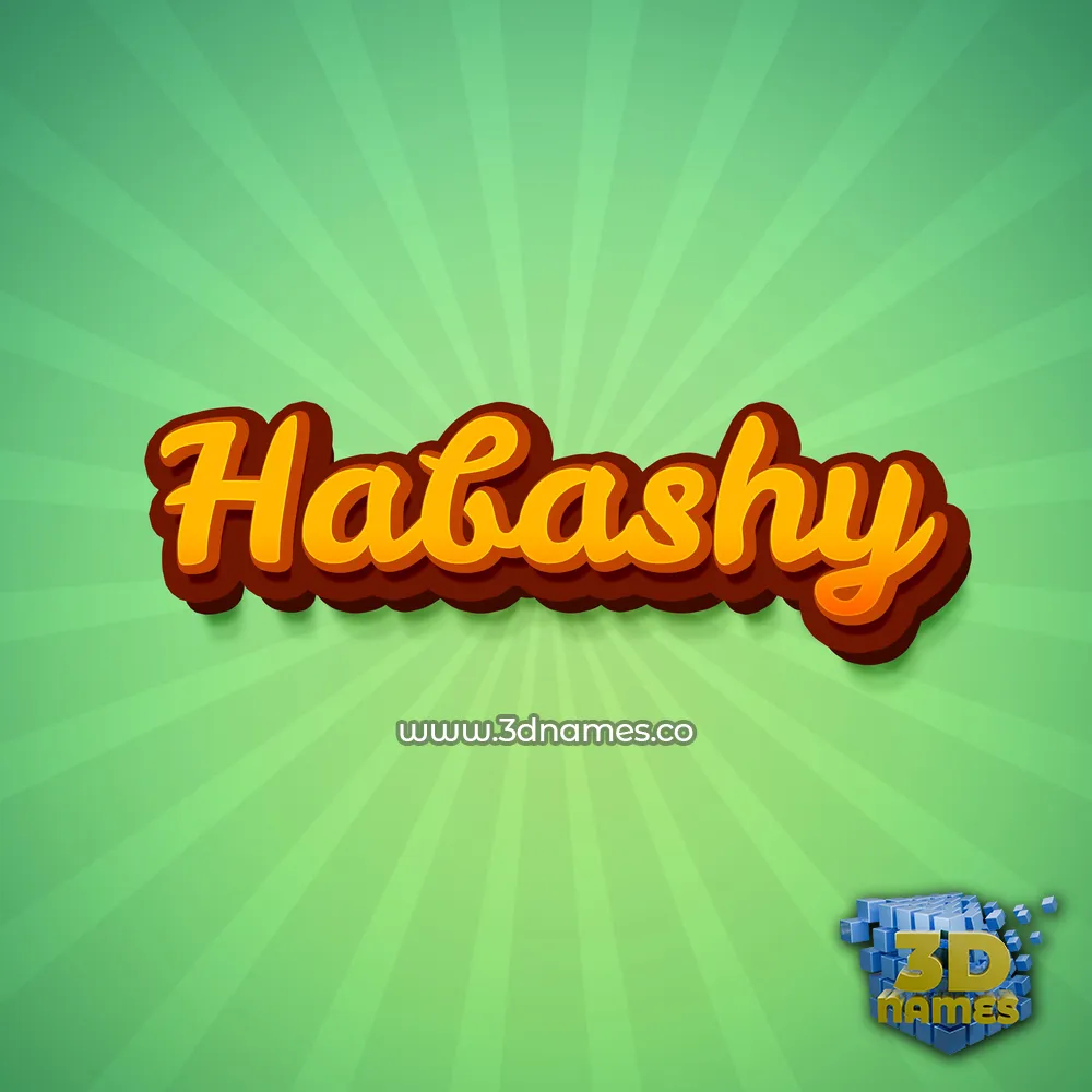 habashy in Green Rays style - 3D name wallpaper