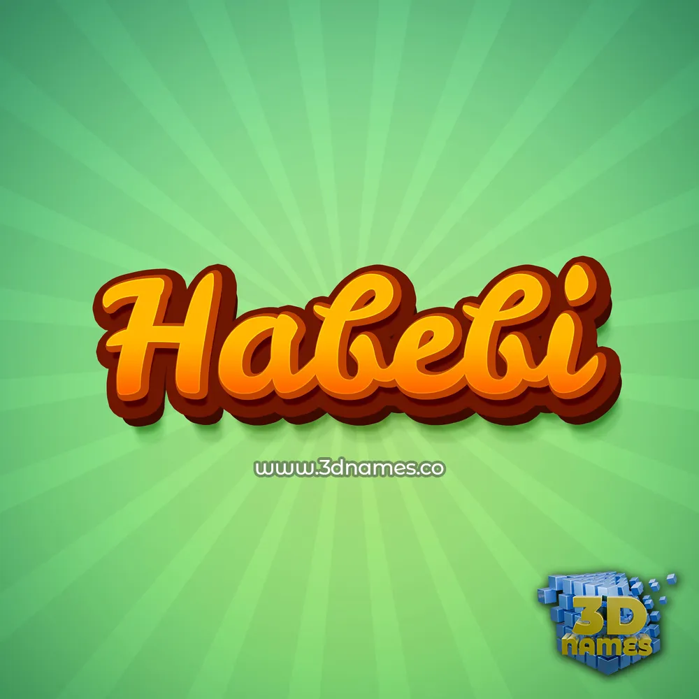 habebi in Green Rays style - 3D name wallpaper