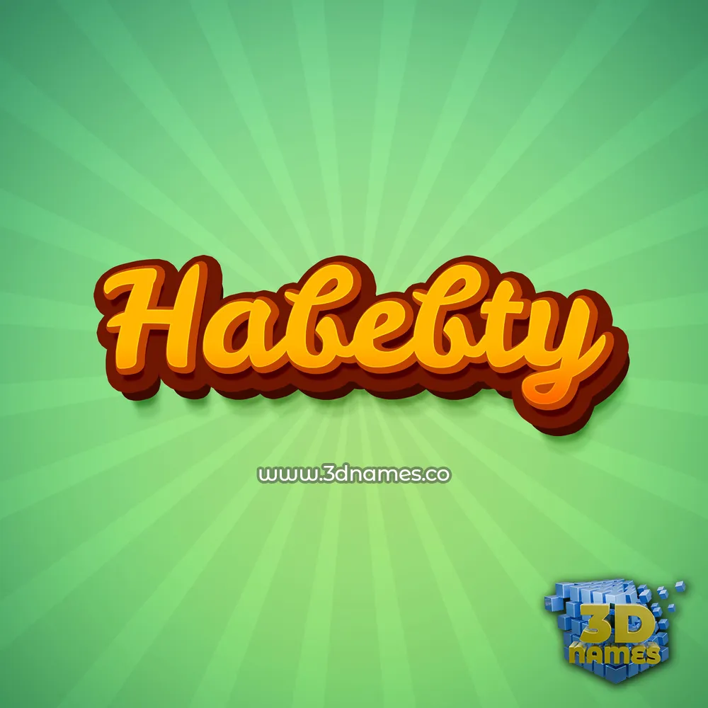 habebty in Green Rays style - 3D name wallpaper