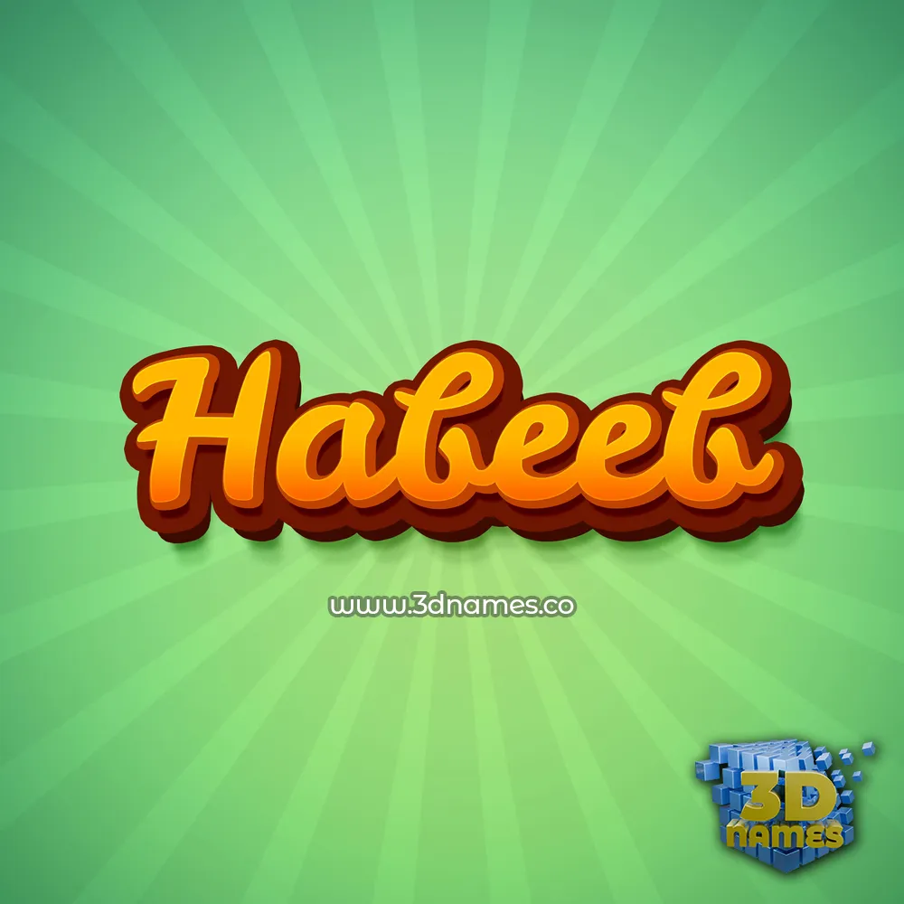 habeeb in Green Rays style - 3D name wallpaper