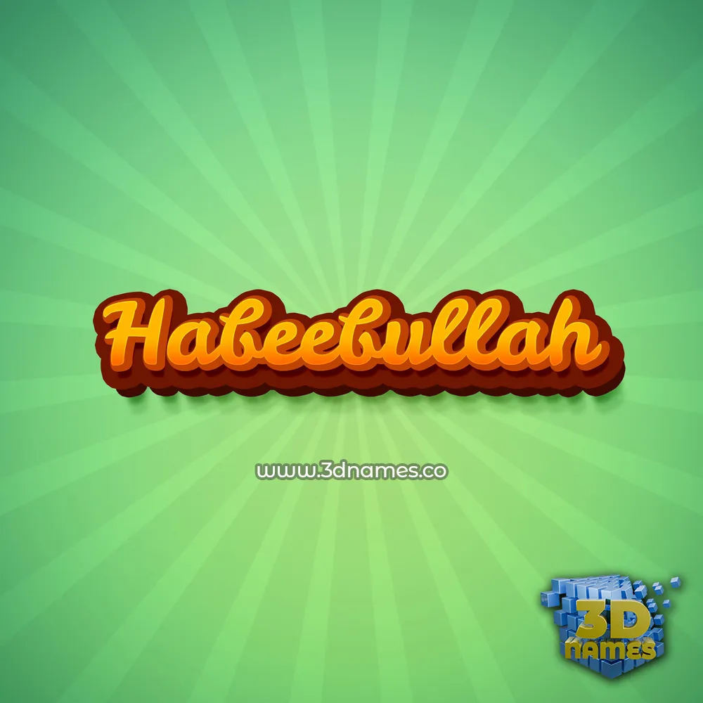 habeebullah in Green Rays style - 3D name wallpaper