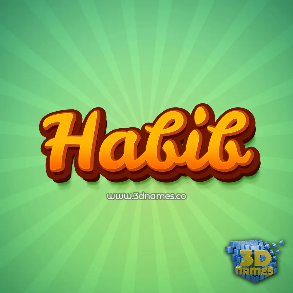 habib in Green Rays style - 3D name wallpaper