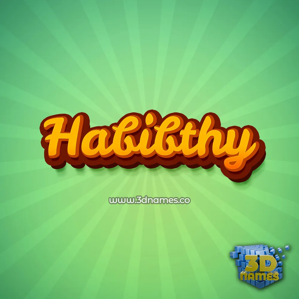 habibthy in Green Rays style - 3D name wallpaper