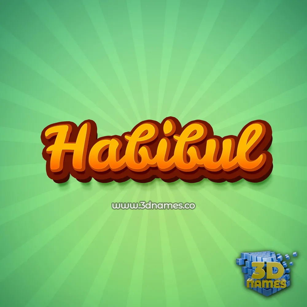 habibul in Green Rays style - 3D name wallpaper