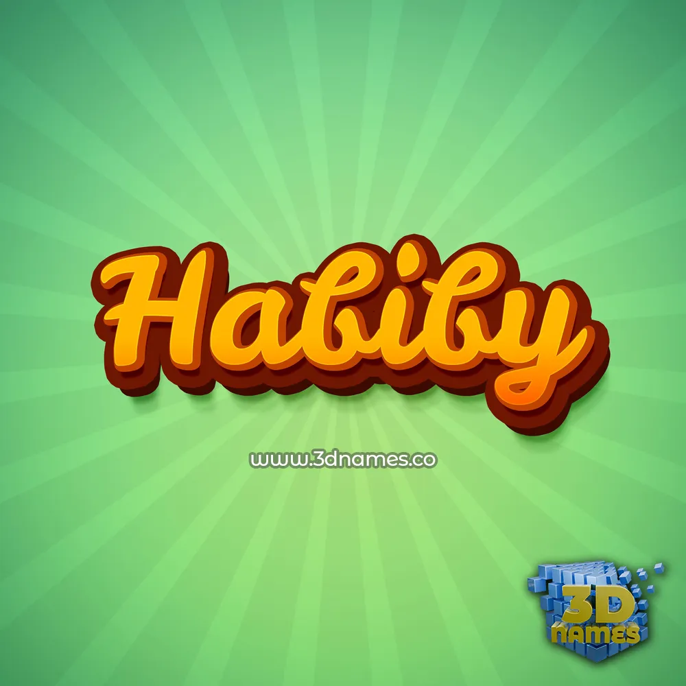 habiby in Green Rays style - 3D name wallpaper