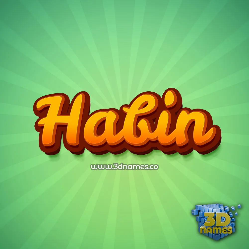 habin in Green Rays style - 3D name wallpaper