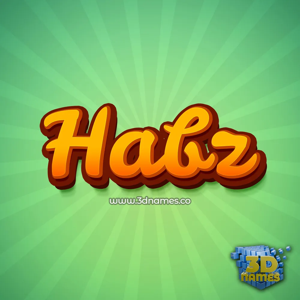 habz in Green Rays style - 3D name wallpaper