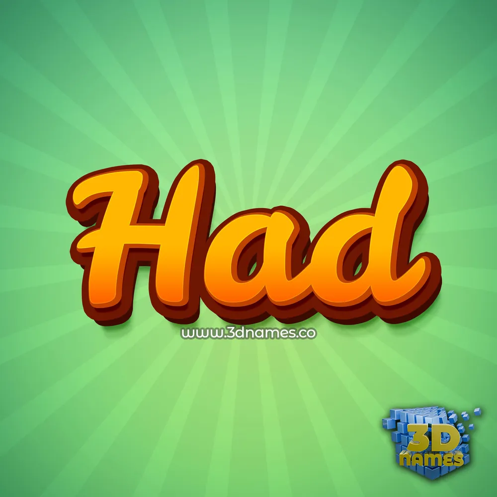 had in Green Rays style - 3D name wallpaper