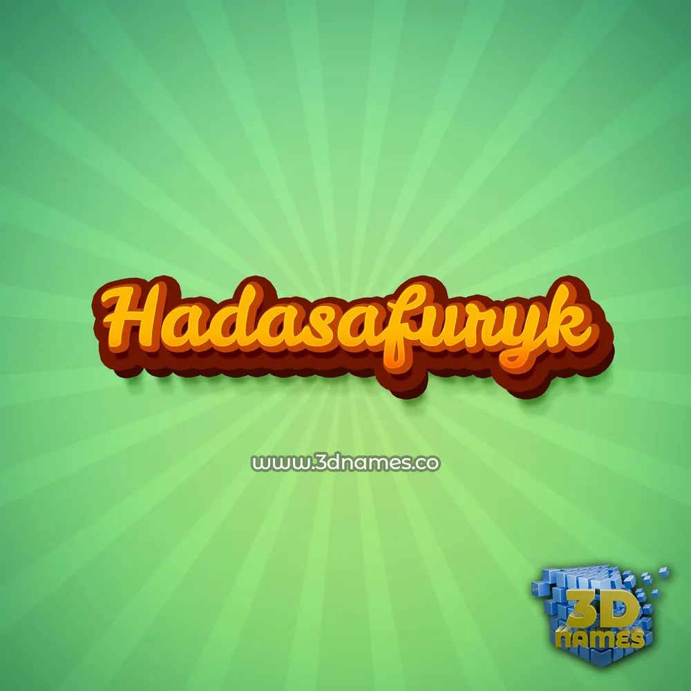 hadasafuryk in Green Rays style - 3D name wallpaper