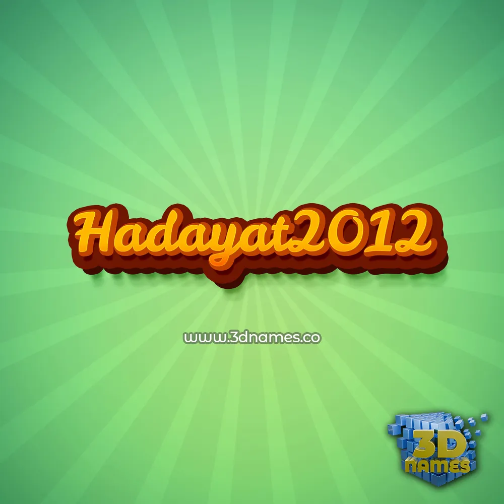 hadayat2012 in Green Rays style - 3D name wallpaper