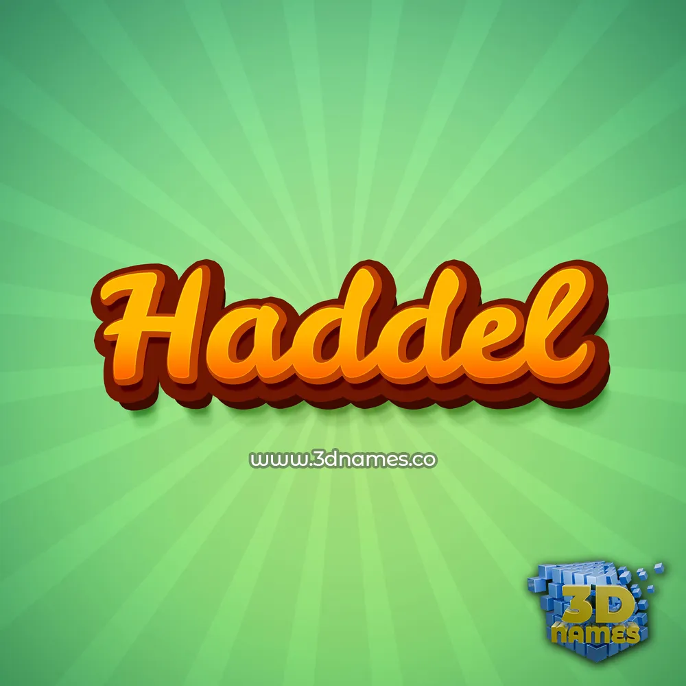 haddel in Green Rays style - 3D name wallpaper