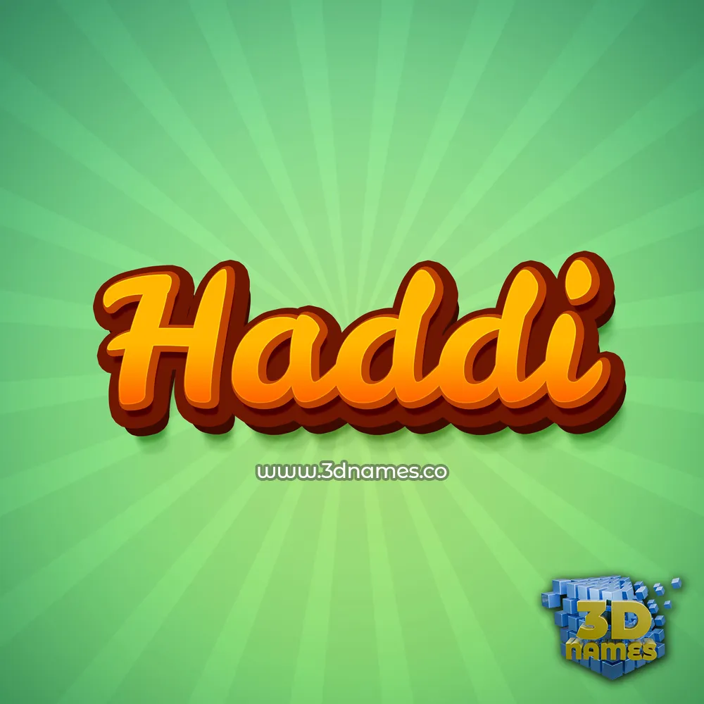 haddi in Green Rays style - 3D name wallpaper