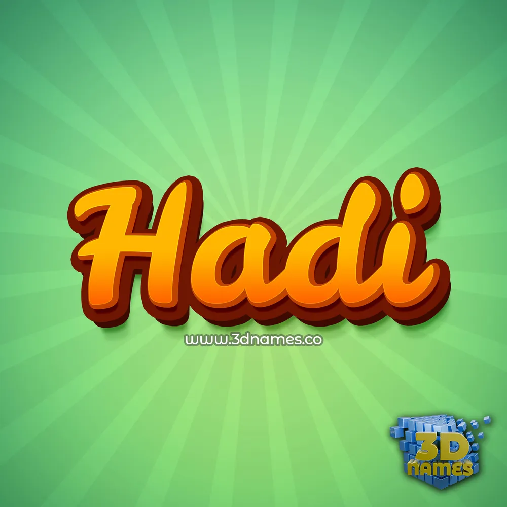 hadi in Green Rays style - 3D name wallpaper
