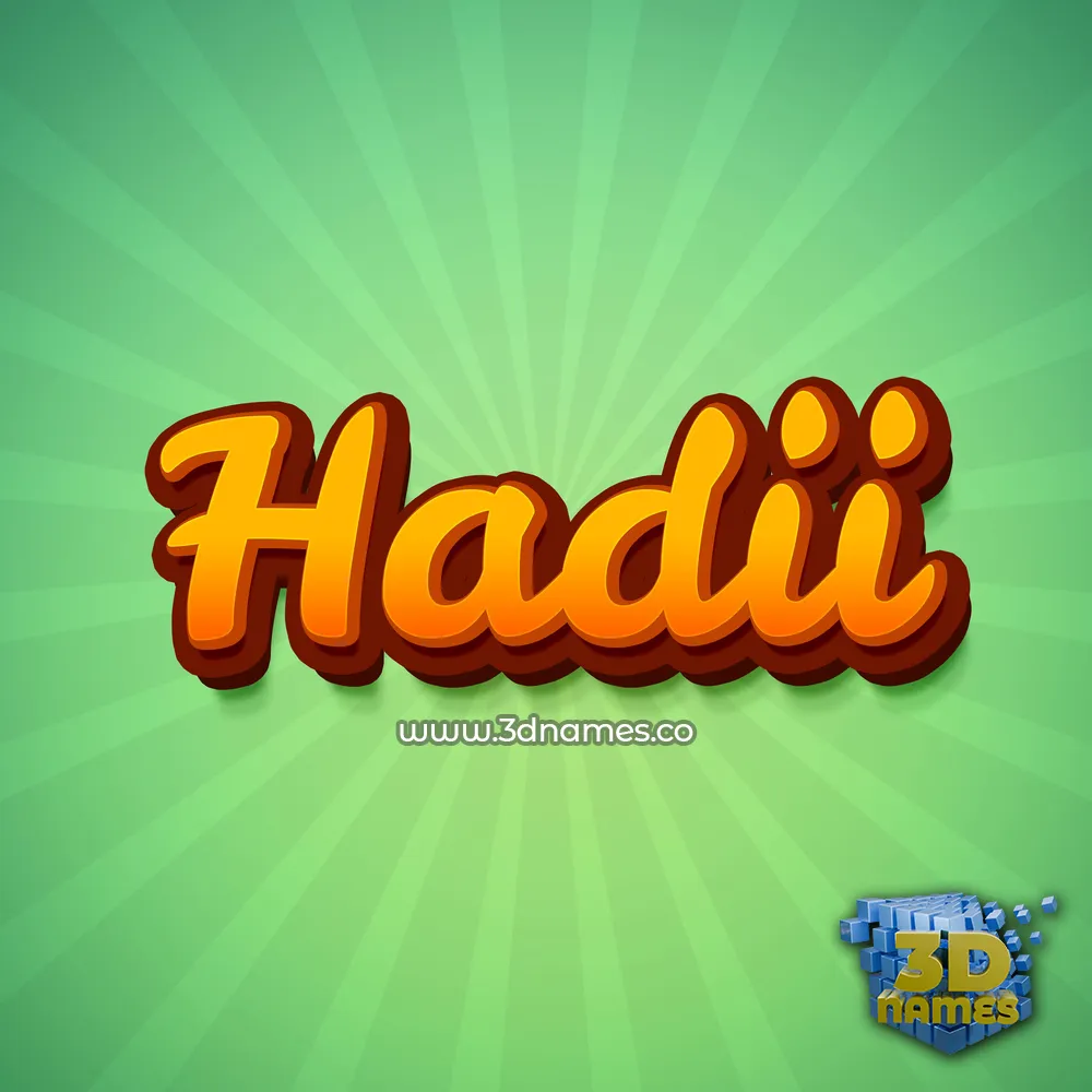 hadii in Green Rays style - 3D name wallpaper