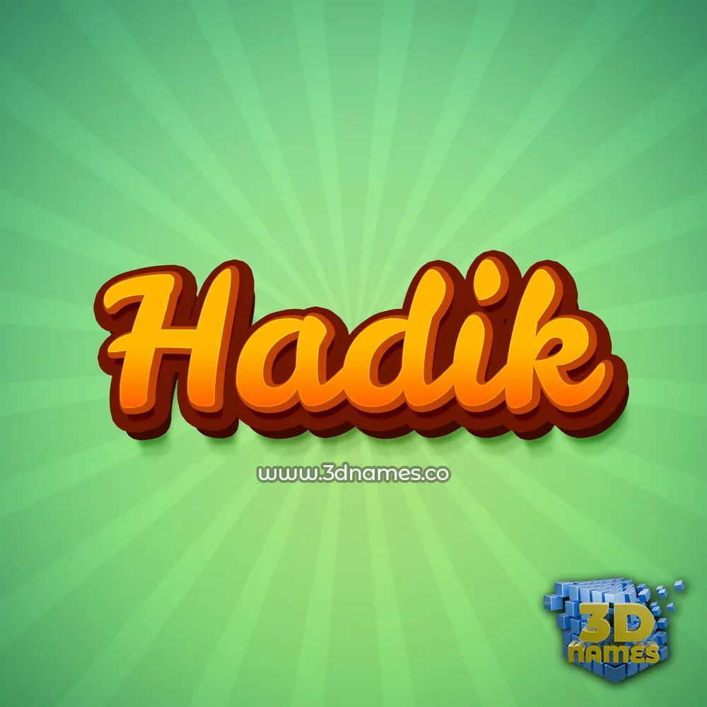 hadik in Green Rays style - 3D name wallpaper