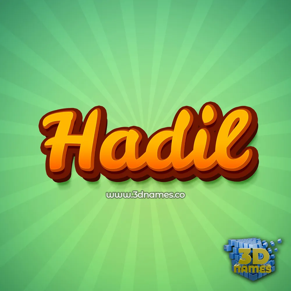 hadil in Green Rays style - 3D name wallpaper