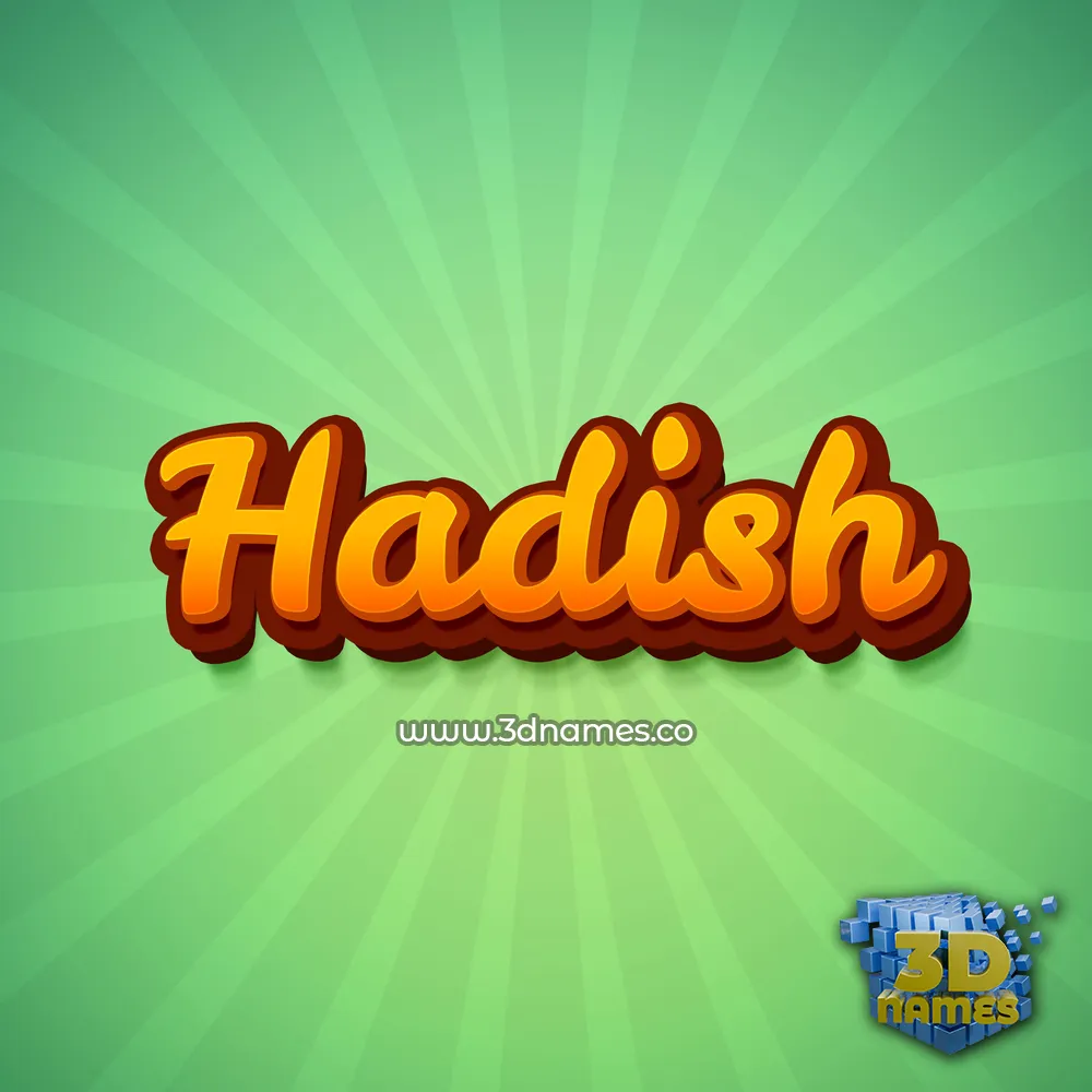 hadish in Green Rays style - 3D name wallpaper