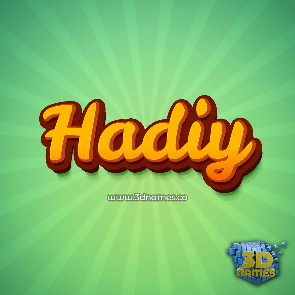 hadiy in Green Rays style - 3D name wallpaper