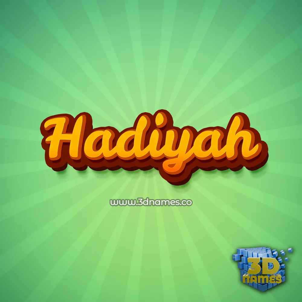hadiyah in Green Rays style - 3D name wallpaper