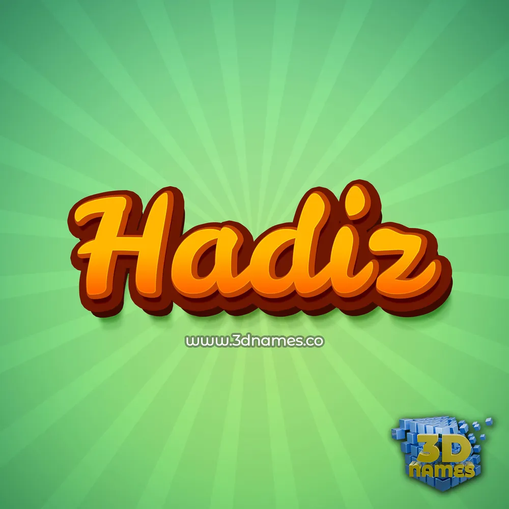 hadiz in Green Rays style - 3D name wallpaper